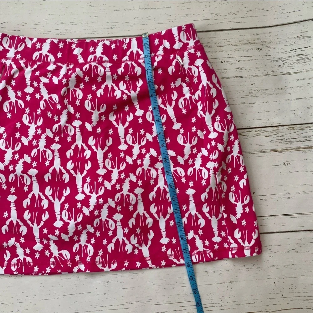 Talbots Pink Lobster Novelty print skirt skort size L